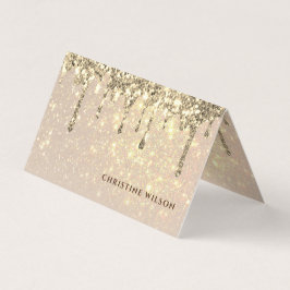 faux guld glitter, affärskort visitkort