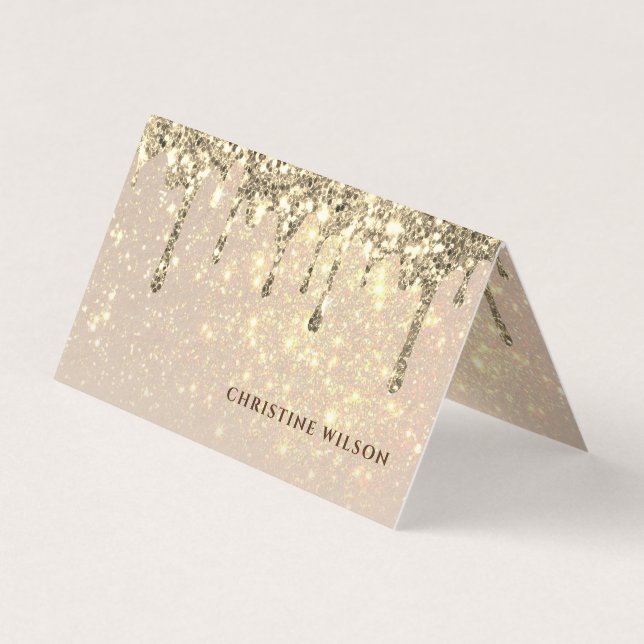 faux guld glitter, affärskort visitkort (Framsida)