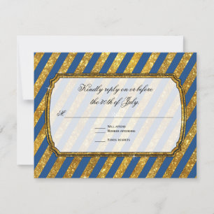 Faux Guld Glitter Biljett Stripe OSA Response Kort