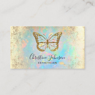 faux guld glitter butterfly logotyp visitkort