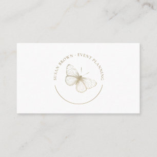 Faux Guld Glitter Butterfly Logotyp Visitkort