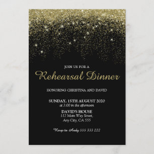 Faux Guld Glitter Confetti Rehearsal Dinner Inbjudningar