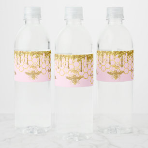 faux guld glitter drottning bee 1st Birthday Vattenflaskor Etikett