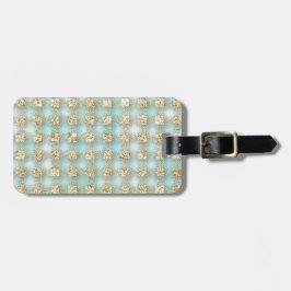 faux guld- glitter, glam, mint, tartan, pläd, bagagebricka