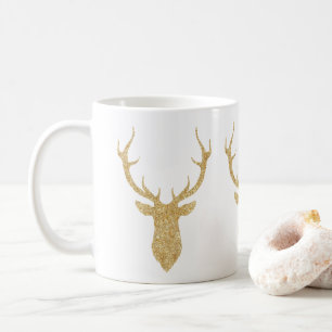 Faux Guld Glitter jul Hjort Kaffemugg