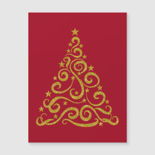 Faux Guld Glitter jul Swirl Träd