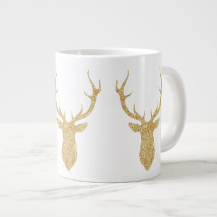 Faux Guld Glitter, julen Hjort Jumbo Mugg