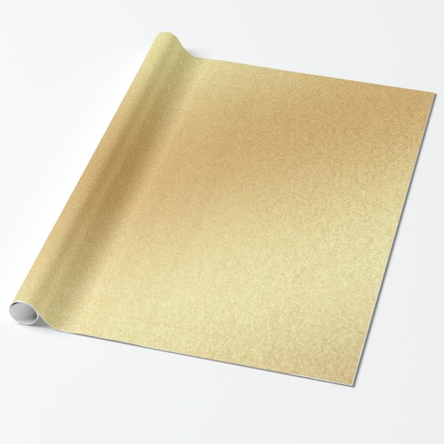 Faux Guld Glitter Modern Golden Elegant Glossy Presentpapper (Utrullad)