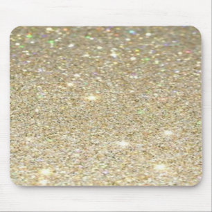 Faux Guld Glitter Mousepad, Glitter look Musmatta