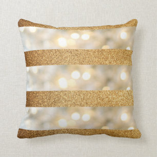 Faux Guld glitter och White Kudde