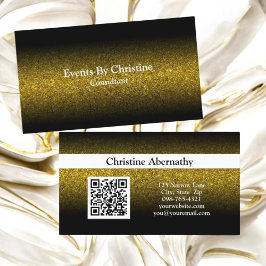 Faux Guld Glitter Ombre QR Professionell QR Visitkort