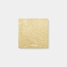 Faux Guld Glitter Personlig Post-it Notes