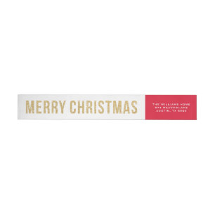 Faux Guld Glitter Photo Collage God jul Etikettband