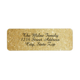 Faux Guld Glitter - Returetiketter Returadress Etikett