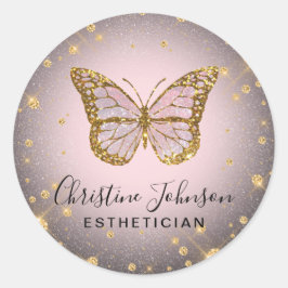 faux guld glitter runt klistermärke