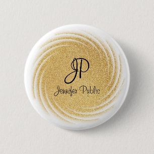 Faux Guld Glitter, se monogrammad mall Knapp
