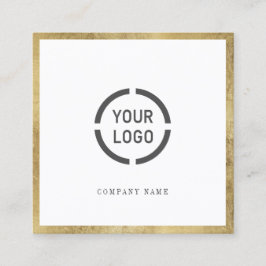 Faux guld gräns anpassningsbar Company logotyp pro Fyrkantigt Visitkort