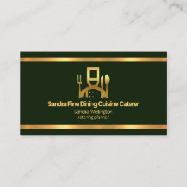 Faux Guld Gräns Emerald Grönt Catering Visitkort