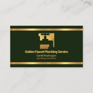 Faux Guld Gräns Faucet Emerald Grönt Plumber Visitkort