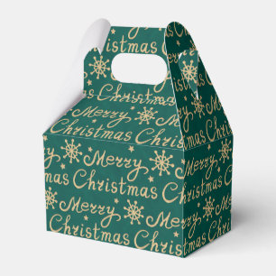 Faux Guld & Grönt God jul Lettering Presentaskar