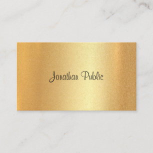 Faux Guld Hand Elegant Calligraphy Modern Visitkort