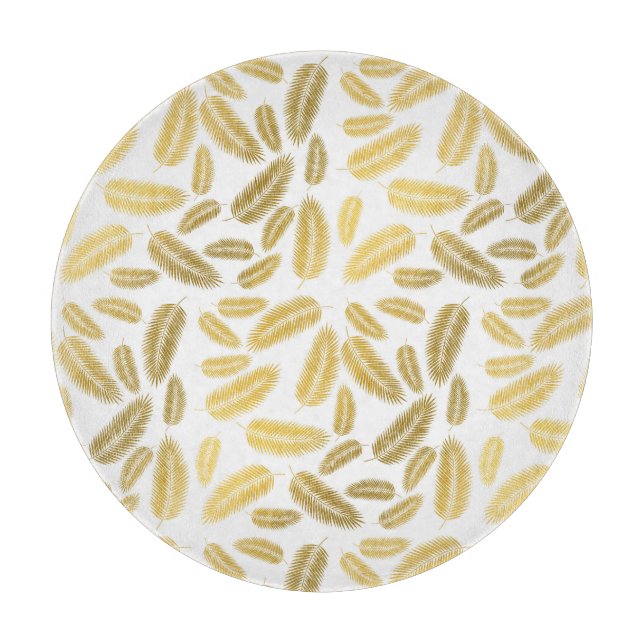 Faux Guld Handflatan Löv Mönster Sherpa Blanket Ac (Framsidan)