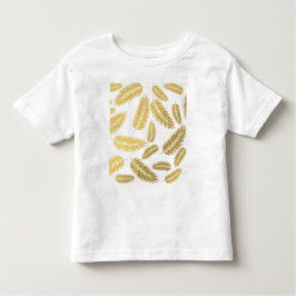Faux Guld Handflatan Löv Mönster T Shirt