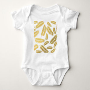 Faux Guld Handflatan Löv Mönster T Shirt