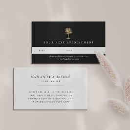 Faux Guld Handflatan Träd Logotyp Tidsbeställning Kort