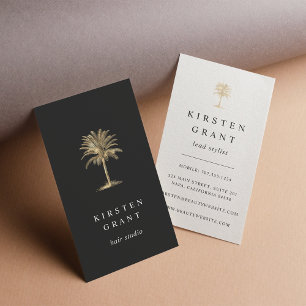 Faux Guld Handflatan Träd Logotyp Visitkort