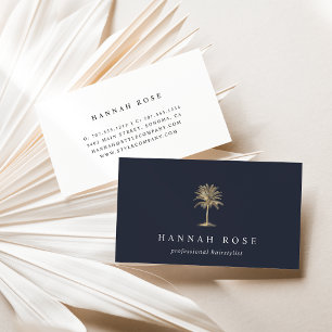 Faux Guld Handflatan Träd Logotyp Visitkort