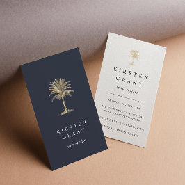 Faux Guld Handflatan Träd Logotyp Visitkort