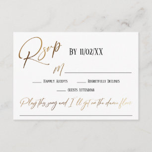 Faux Guld Handwrite Elegant OSA Sång begäran Tilläggskort