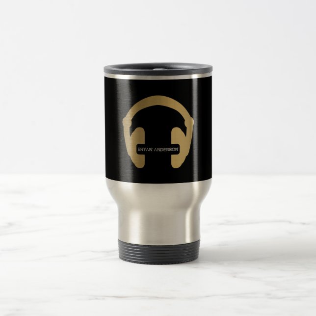 Faux Guld Headphone DJ Mugg (Center)