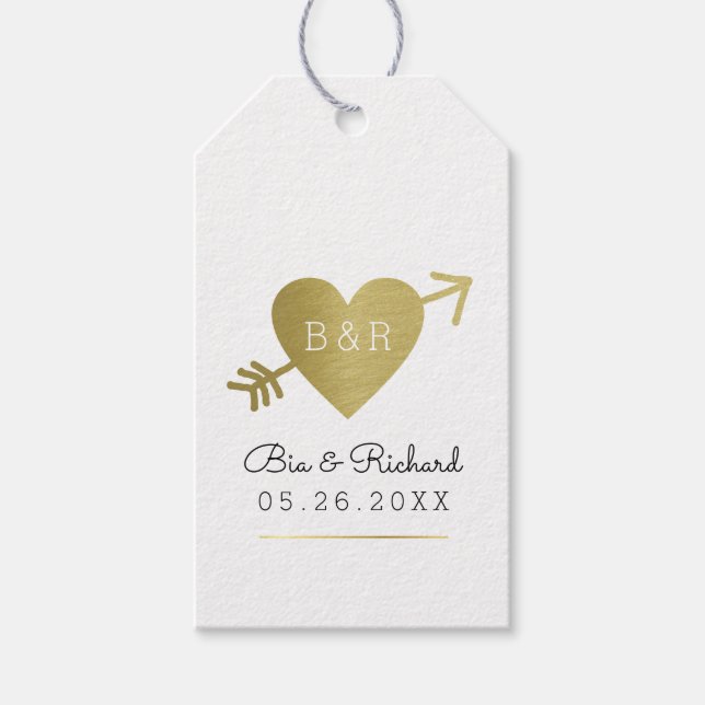 faux guld Heart of Kärlek Presentetikett (Framsidan)