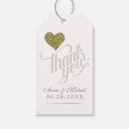 Faux Guld Heart of Kärlek, tack vare favörer Presentetikett