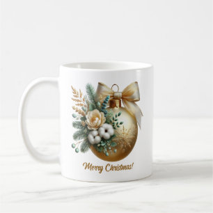 Faux guld Julbaubaud bomull, guldbuske Kaffemugg