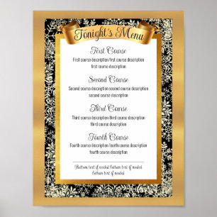 Faux guld, julmiddag party catering-menyn poster
