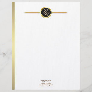 faux guld kant personlig letterhead brevhuvud