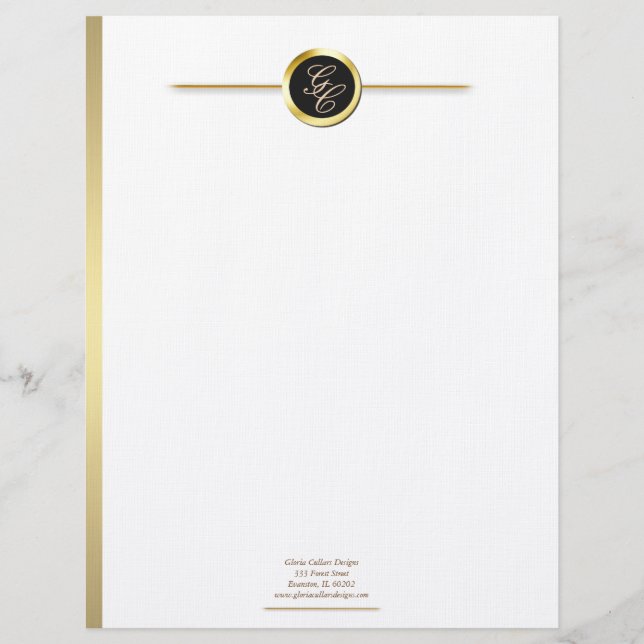 faux guld kant personlig letterhead brevhuvud (Framsida)