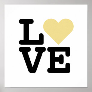 Faux Guld Kärlek Heart Bröllop Valentines day Squa Poster