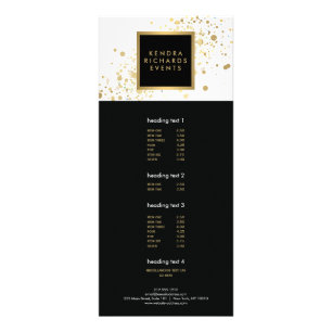 Faux Guld-konfetti på det moderna vita rabattkorte Reklamkort