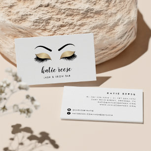 Faux Guld Lash & Brows Beauty Visitkort