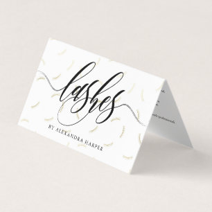 Faux Guld Lash Calligraphy Lash Artist Aftercare Visitkort