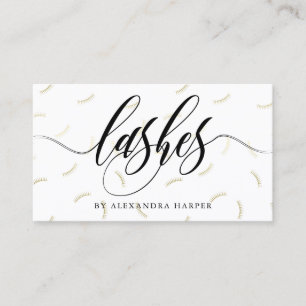 Faux Guld Lash Calligraphy Lash Artist Visitkort