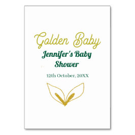 Faux guld leafy grönt forest enchantedbaby dusch bordsnummer