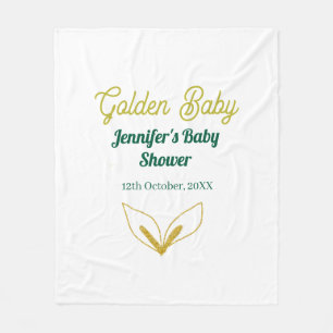 Faux guld leafy grönt forest enchantedbaby dusch fleecefilt