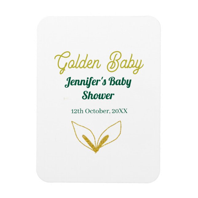 Faux guld leafy grönt forest enchantedbaby dusch magnet (Vertikal)