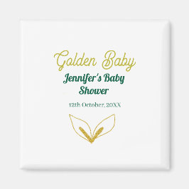 Faux guld leafy grönt forest enchantedbaby dusch magnet