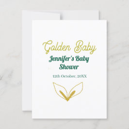 Faux guld leafy grönt forest enchantedbaby dusch vykort